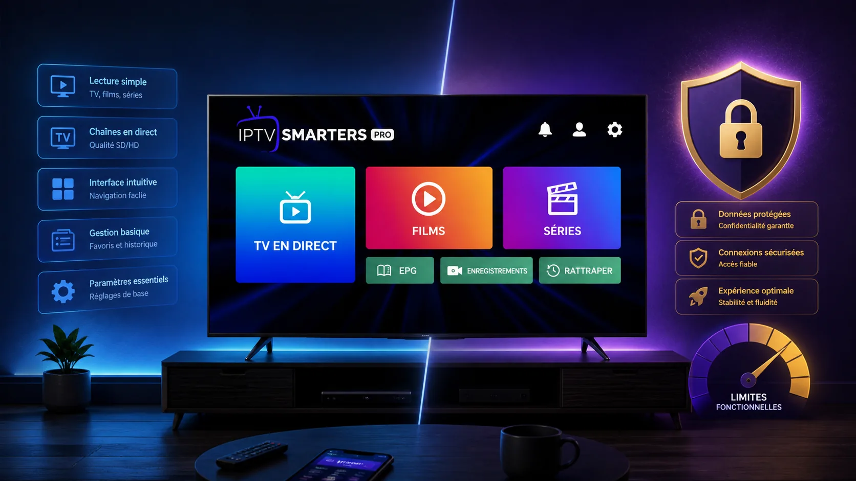 IPTV Smarters Pro gratuit : fonctions, limites et sécurité