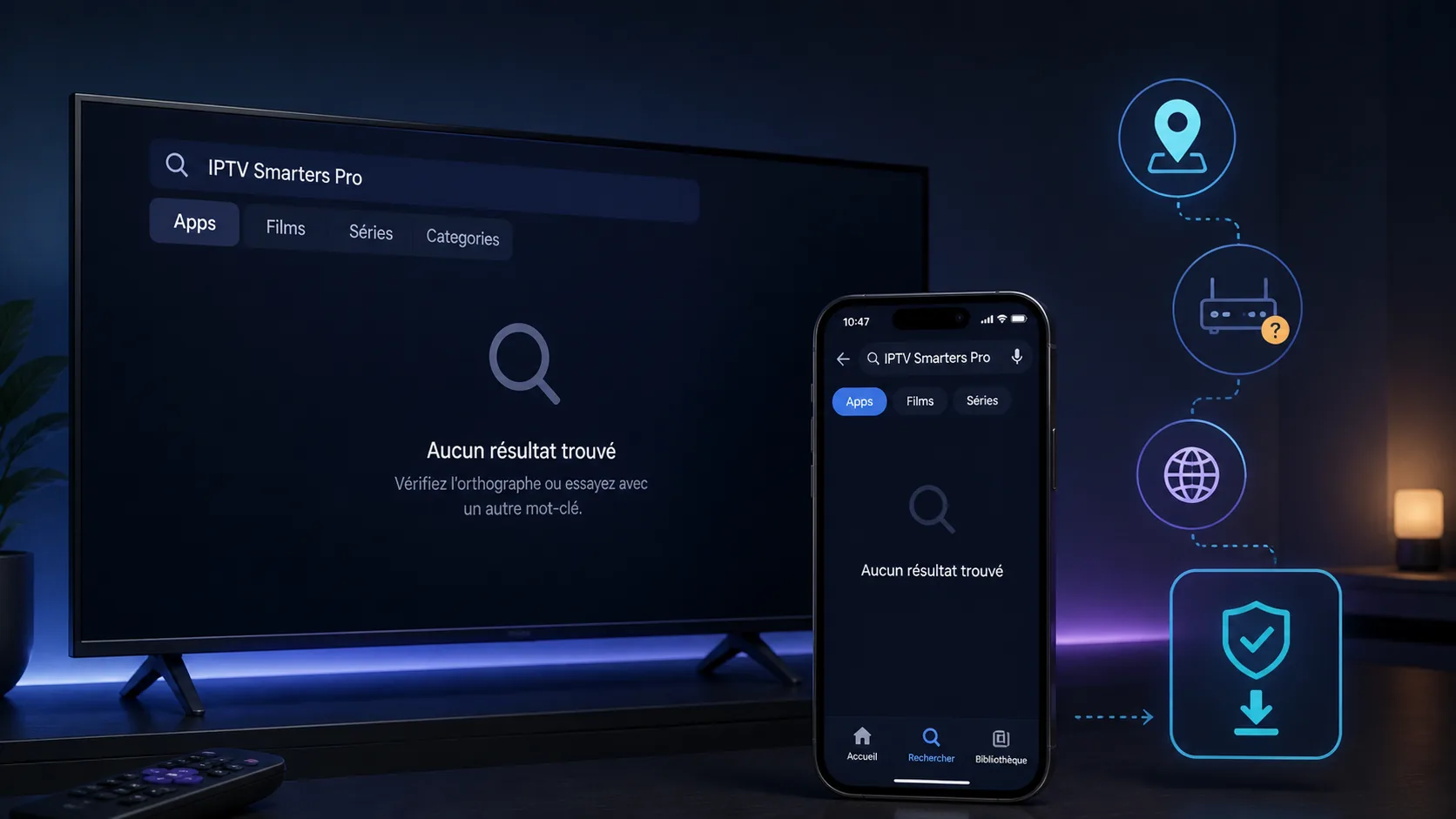 IPTV Smarters Pro introuvable sur le Store : solutions